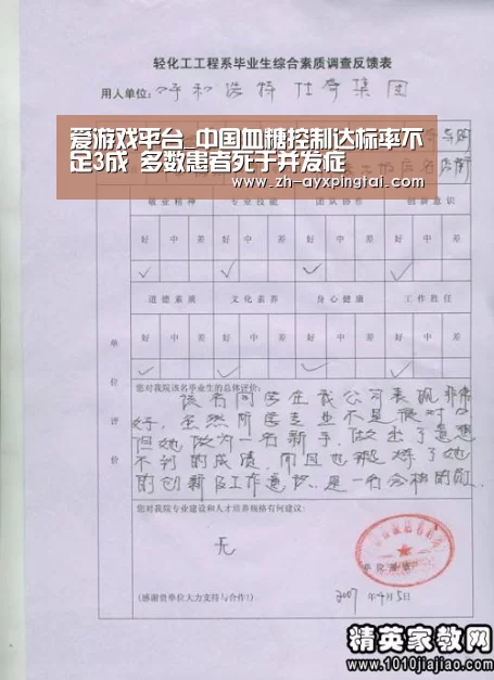 爱游戏平台_中国血糖控制达标率不足3成 多数患者死于并发症